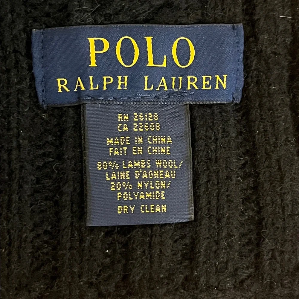 Polo Ralph Lauren American Flag USA Cable Knit Scarf Lambswool Approx 64”x9”